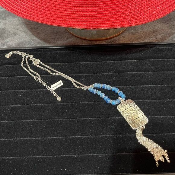 Brighton Africa Stories Etched Beaded Necklace NWT - Picture 10 of 11